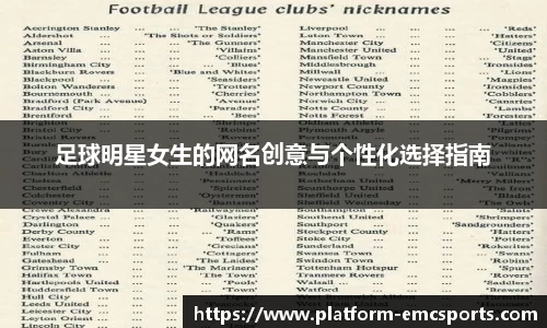 足球明星女生的网名创意与个性化选择指南