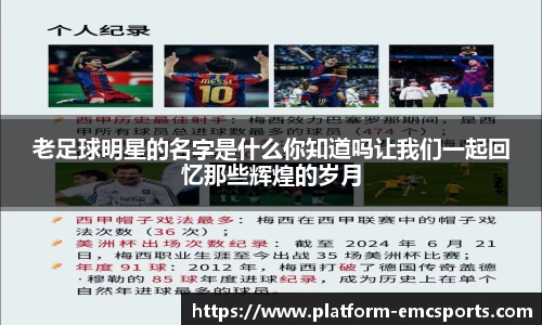 老足球明星的名字是什么你知道吗让我们一起回忆那些辉煌的岁月